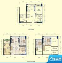 中天城市之门荣寓楼1单元标准层面积:63.20平米