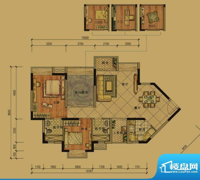 丰泰东海城堡7栋4单元01房标准面积:90.00平米