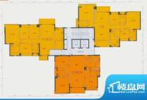 滨江豪园6栋标准楼层平面图 4室面积:161.45平米