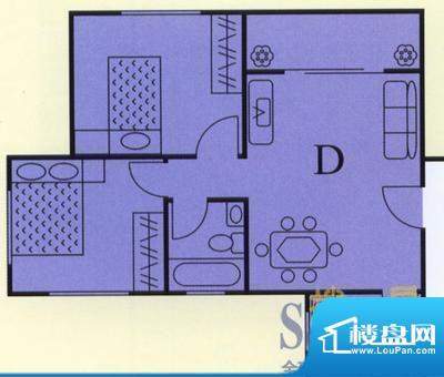 东田丽园五期 2室 户型图面积:78.00平米