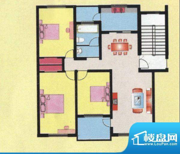 东田丽园五期 3室 户型图面积:138.00平米