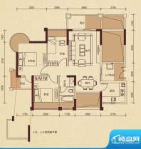 香缤雅苑1-4栋标准层03户型 3室面积:88.30平米