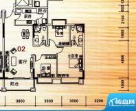 阳光粤港二期26栋4-10层02户型面积:95.41平米