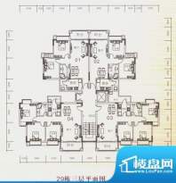 阳光粤港二期29栋三层平面图 3面积:93.69平米
