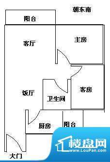 精英世家 2室 户型图面积:74.00平米