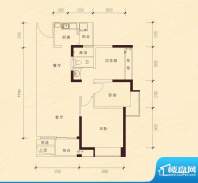 现代印象华庭8栋标准层1-A户型面积:87.00平米