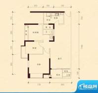 现代印象华庭5栋标准层1-B户型面积:87.00平米