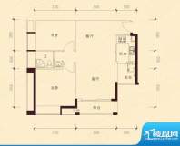 现代印象华庭3栋标准层1-C户型面积:82.00平米