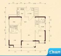 现代印象华庭1栋标准层2-B户型面积:126.00平米