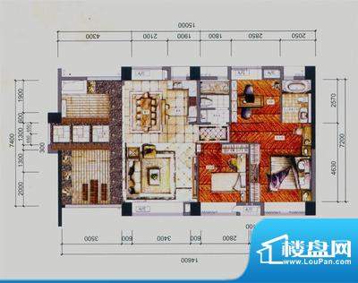 虎门地标 1室 户型图面积:58.00平米