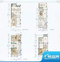 清华居E户型 5室3厅5卫1厨面积:334.00平米