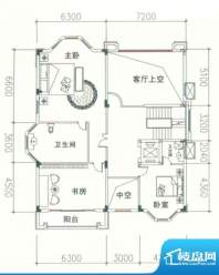 御富别墅C2型二层 3室1厅2卫面积:772.80平米