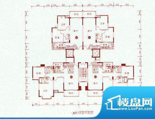富怡名居8栋13层平面图 3室2厅面积:142.60平米