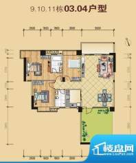 富怡名居9-11栋标准层03、04户面积:154.00平米