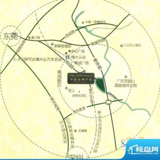 中惠香樟半岛交通图