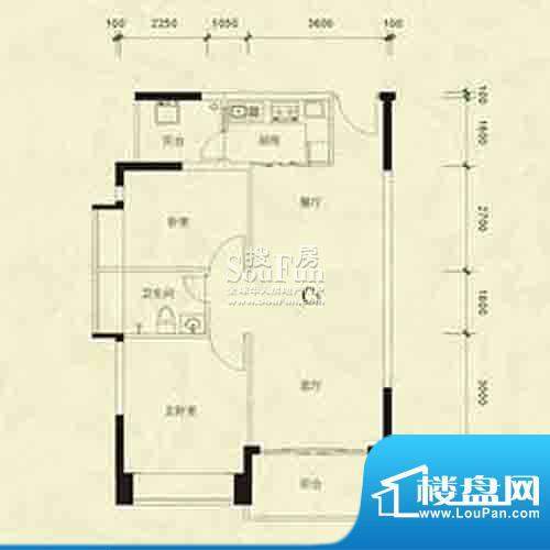 翠湖豪苑四期二房二厅一卫 2室面积:76.21平米