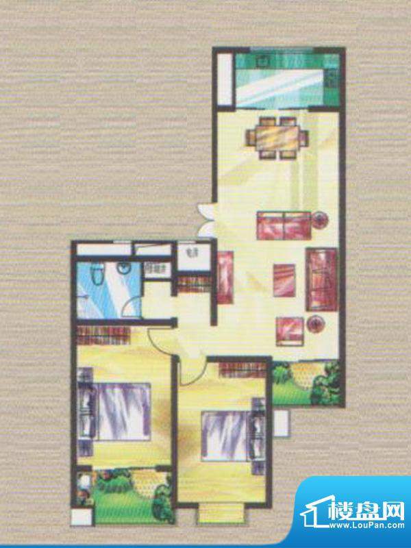 新海枫景3#楼2-单元 2室2厅1卫面积:112.03平米