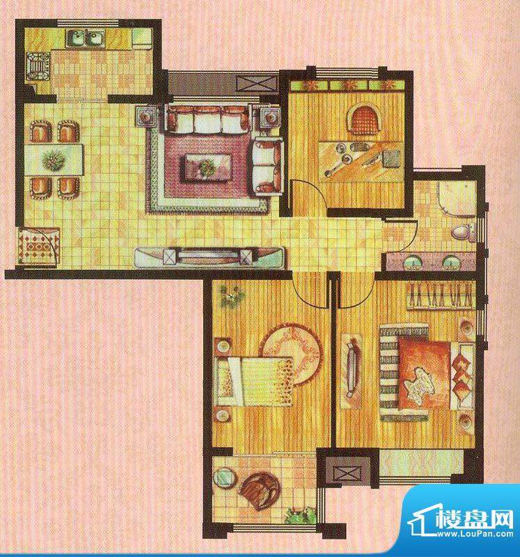 金山福地二期A1 2室2厅1卫1厨面积:99.00平米