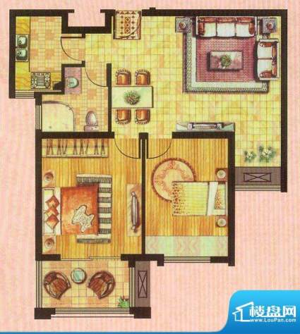 金山福地二期A2 2室2厅1卫1厨面积:85.00平米