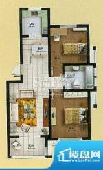 锦绣山水N2户型 2室2厅1卫面积:94.00平米