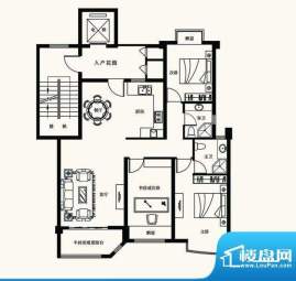 君廷湖畔13号楼 C2户型 3室2厅面积:126.00平米