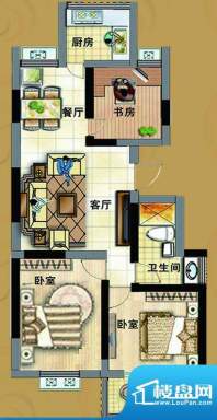 文泰康城A户型 3室2厅1卫面积:106.00平米