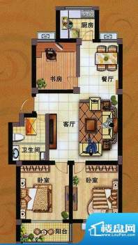 文泰康城三期户型2 3室2厅1卫1面积:96.00平米