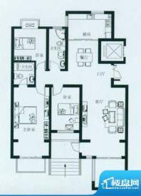 豪绅嘉苑A1F户型 3室2厅2卫1厨面积:157.00平米