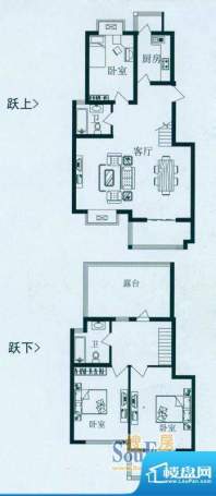 豪绅嘉苑C1户型 3室2厅2卫1厨面积:150.00平米