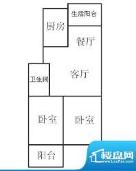 淮海水岸春天 2室 户型图面积:84.00平米