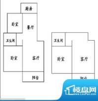 淮海水岸春天 3室 户型图面积:155.00平米