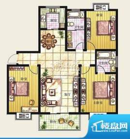 北京路18号二期：C1户型 3室2厅面积:137.00平米