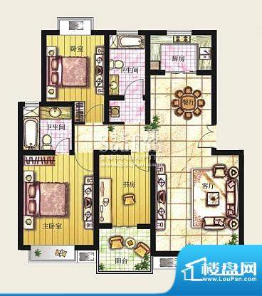 北京路18号二期：C5户型 3室2厅面积:109.00平米