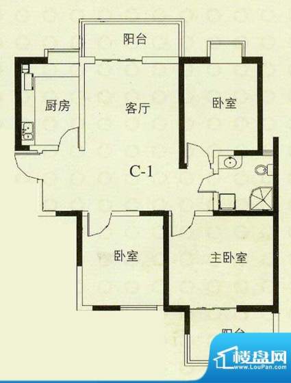 华辰丽景C1户型 3室2厅1卫1厨面积:111.98平米