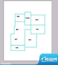 东南郡 3室 户型图面积:104.00平米