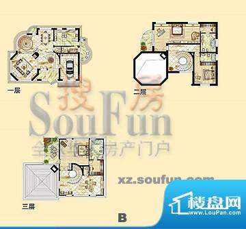 湖森堡B户型 5室4厅3卫1厨面积:366.00平米