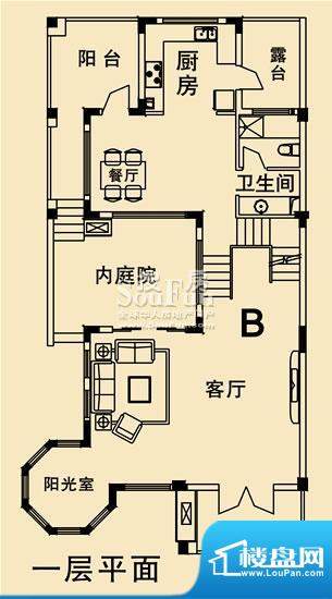 开元麓郡B户型 4室3厅4卫1厨面积:312.33平米