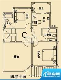 开元麓郡C户型 四层平面 4室2厅面积:216.14平米