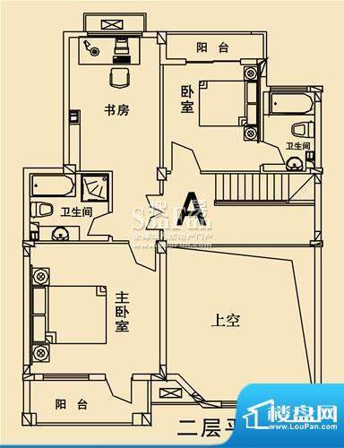 开元麓郡A户型 二层平面 4室2厅面积:241.42平米