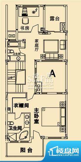 开元麓郡A户型 二层平面 4室3厅面积:299.22平米