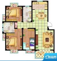 康桥花园F户型 3室2厅2卫1厨面积:108.03平米