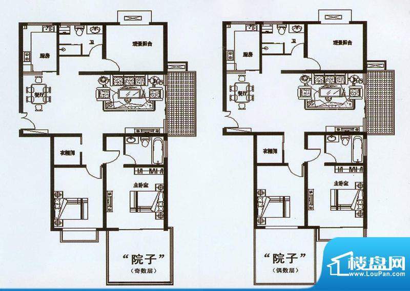 天山绿洲户型3 3室2厅2卫1厨面积:142.00平米