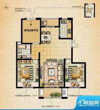 国基城邦29#静和居户型图 2室2面积:102.00平米