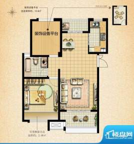 国基城邦38#雅致居户型图 1室2面积:72.76平米