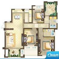 黄浦君庭一期三房户型 3室2厅2面积:131.15平米