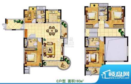 金色森林复式C 5室2厅4卫1厨面积:193.00平米