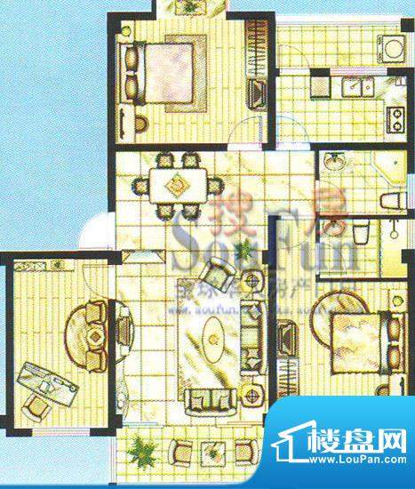 江南春堤三房两厅（已售完） 3面积:109.69平米
