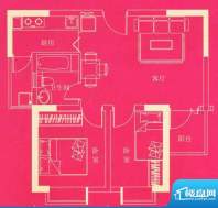 东方国际广场公寓户型图 2室2厅面积:65.25平米