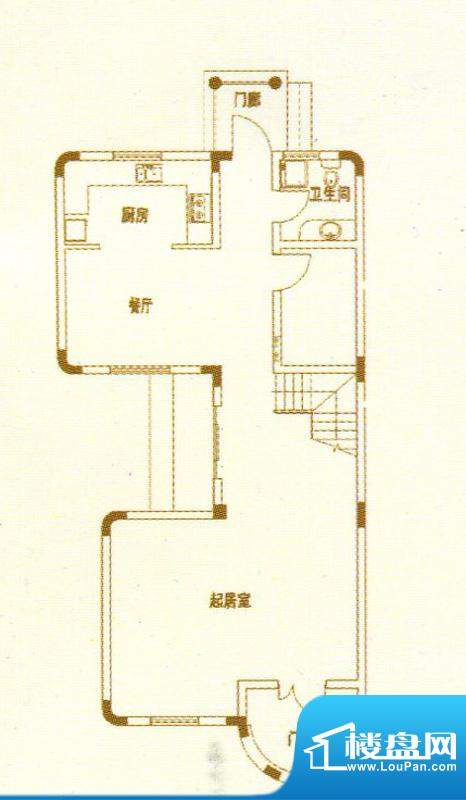 福运马洛卡C户型一层 4室3厅3卫面积:235.00平米