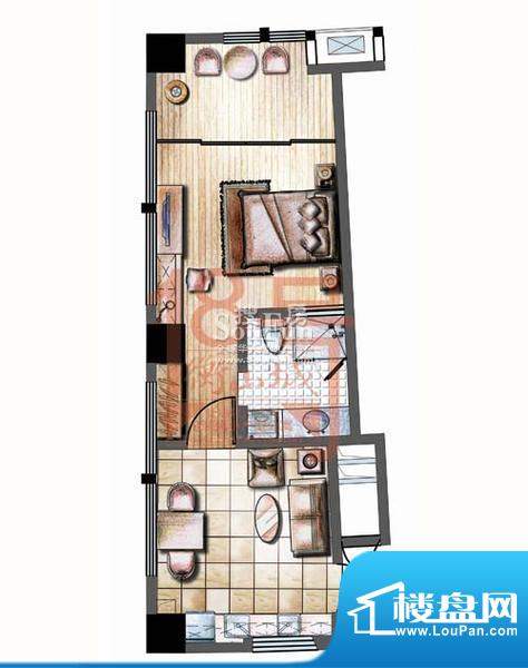 衡山城最新小户型约75平米 1室